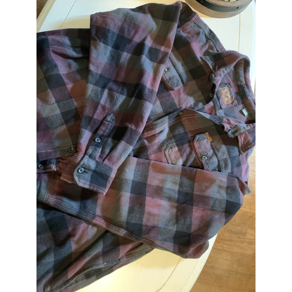 Orvis Mens Xxl Flannel Plaid Button Up‎ Outdoor Work Wear Classic Collection